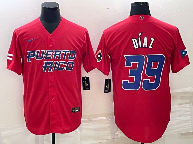 Men 2023 World Cub #39 Diaz Red Nike MLB Jersey8->more jerseys->MLB Jersey